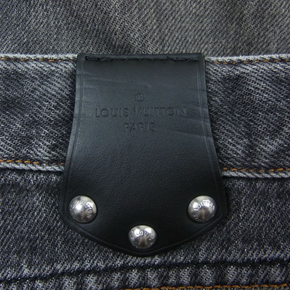 LOUIS VUITTON ルイ・ヴィトン ダメージ加工 デニム ストレート パンツ ブラック系 32【中古】