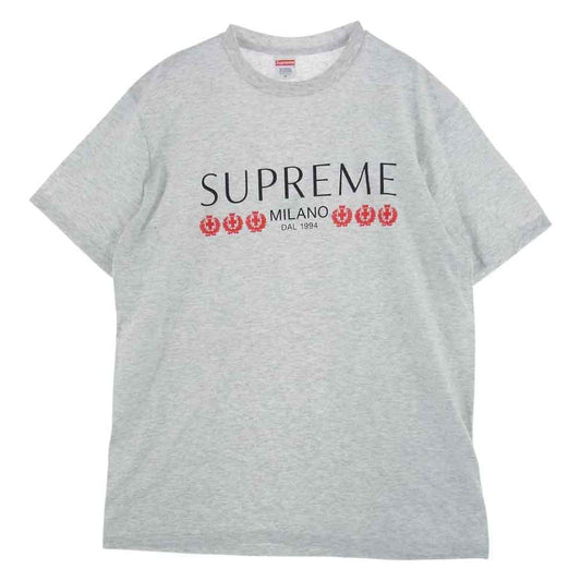 Supreme シュプリーム 21SS  Milano Tee ミラノプリント クルーネック 半袖Tシャツ グレー系 M【極上美品】【中古】