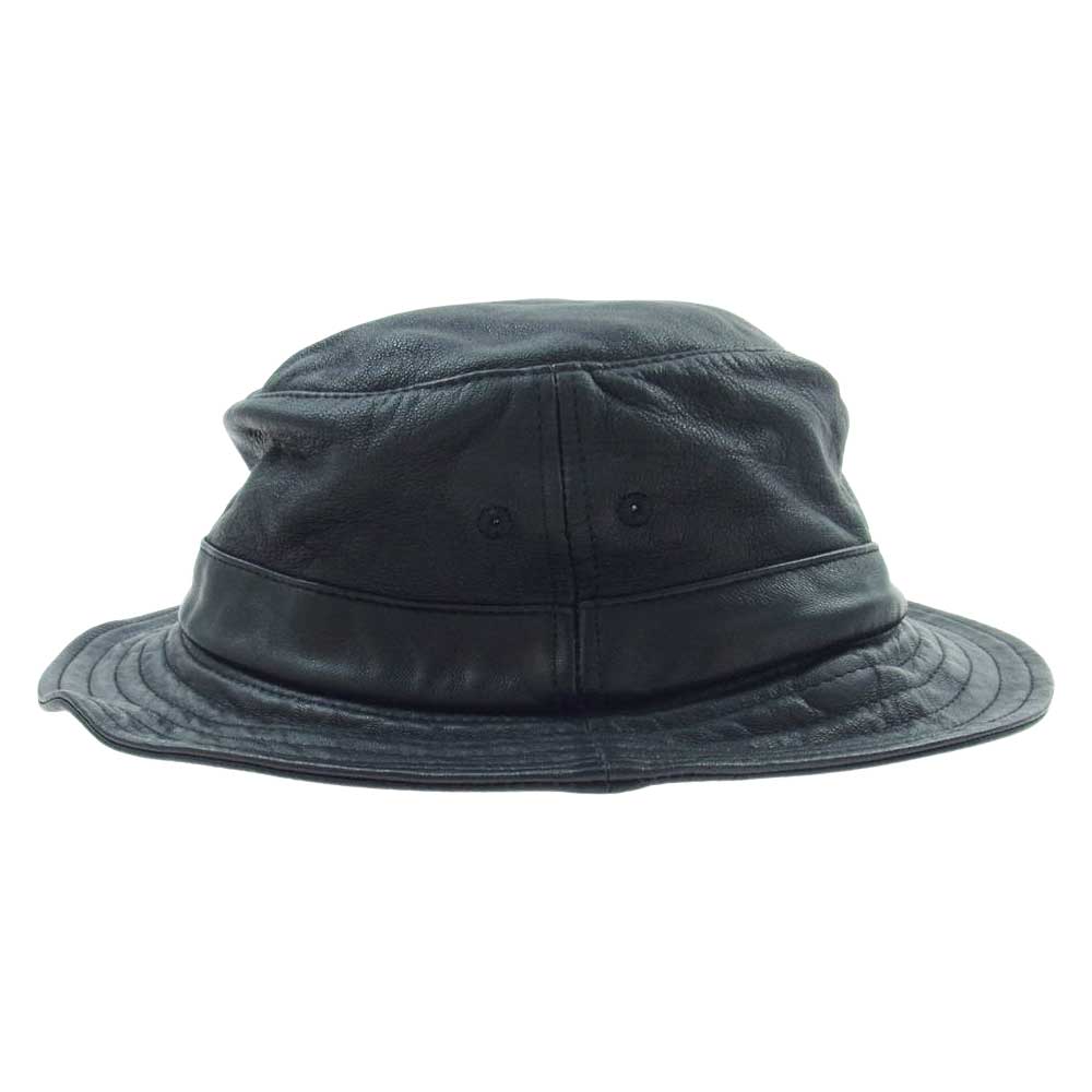 Supreme シュプリーム 13AW Leather Crusher レザー クラッシャー ハット ブラック系【中古】