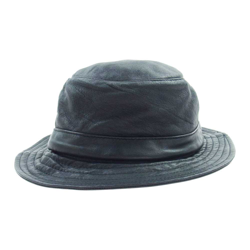Supreme シュプリーム 13AW Leather Crusher レザー クラッシャー ハット ブラック系【中古】