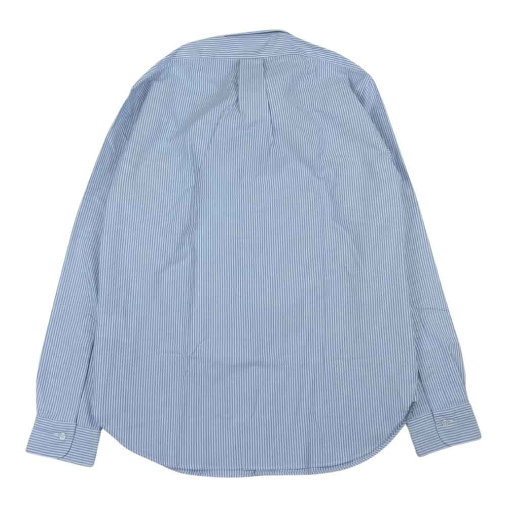 ブルックス ブラザーズ USA製 ボタンダウン ストライプ オックスフォード 長袖 シャツ  ブルー系 15【新古品】【未使用】【中古】