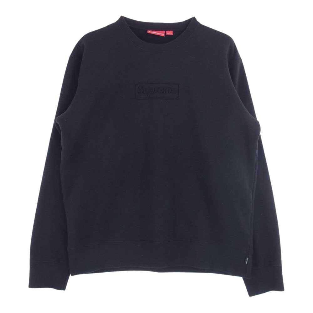 Supreme シュプリーム 20SS Cutout Logo Crewneck カットアウト ボックス ロゴ クルーネック スウェット ブラック系 L【中古】