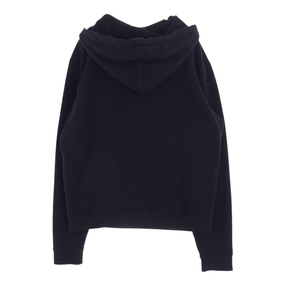 SAINT LAURENT サンローラン 464581 YB2PG シグニチャー クロップ ロゴプリント パーカー ブラック系 M【中古】