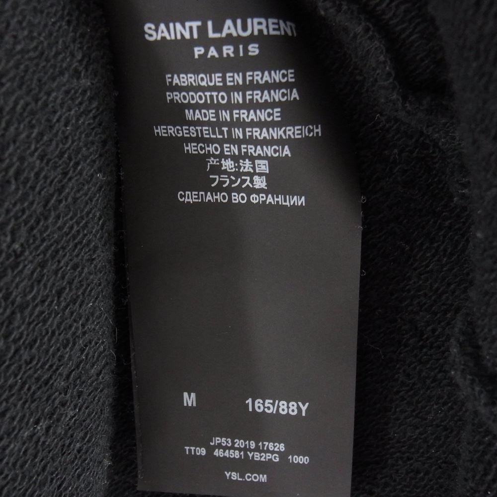 SAINT LAURENT サンローラン 464581 YB2PG シグニチャー クロップ ロゴプリント パーカー ブラック系 M【中古】