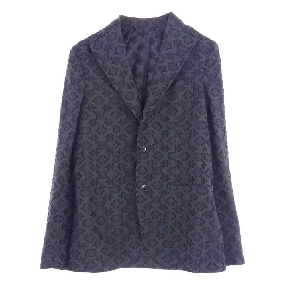 LOUIS VUITTON ルイ・ヴィトン 1A8X4P モノグラム ナポリタン テーラード ジャケット ダークグレー系 ブラック系 44【中古】