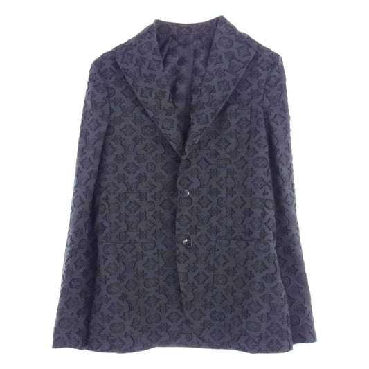 LOUIS VUITTON ルイ・ヴィトン 1A8X4P モノグラム ナポリタン テーラード ジャケット ダークグレー系 ブラック系 44【中古】