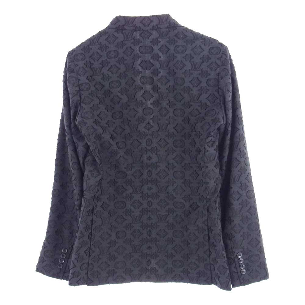 LOUIS VUITTON ルイ・ヴィトン 1A8X4P モノグラム ナポリタン テーラード ジャケット ダークグレー系 ブラック系 44【中古】