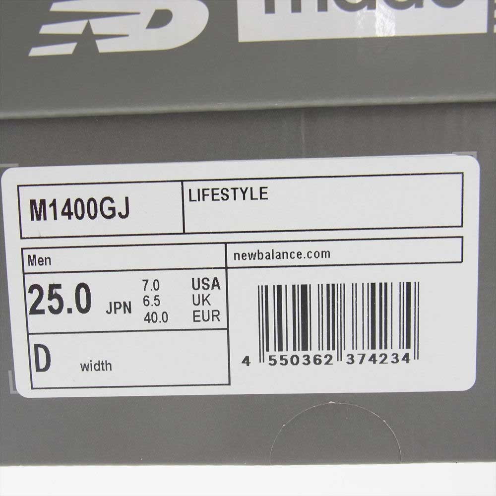 NEW BALANCE ニューバランス M1400GJ　 USA製 スエード ローカット スニーカー グレー系 25cm【新古品】【未使用】【中古】