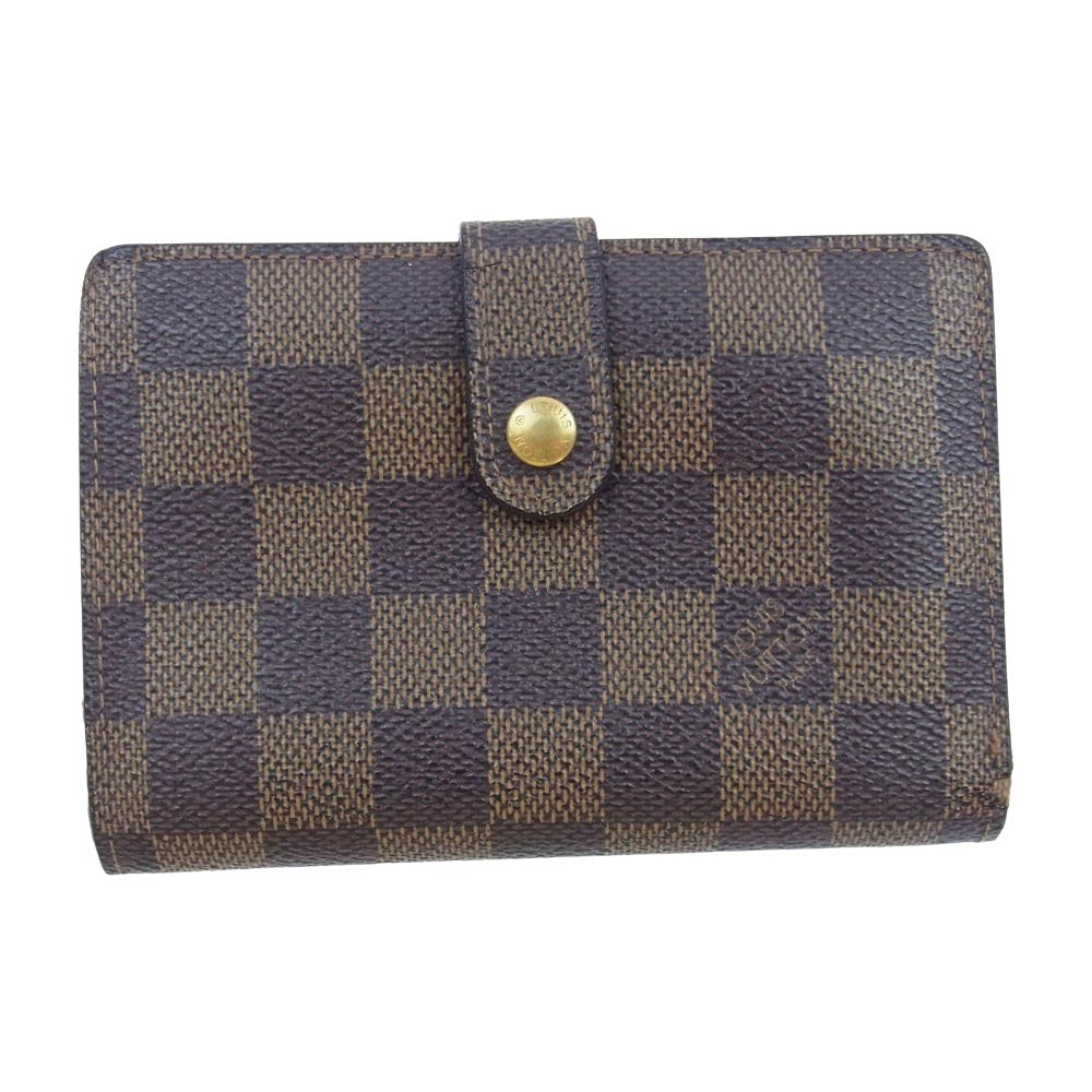 LOUIS VUITTON ルイ・ヴィトン N61664 ダミエ ポルトフォイユ ヴィエノワ 二つ折り がま口 財布 ウォレット ブラウン系 ダークブラウン系【中古】