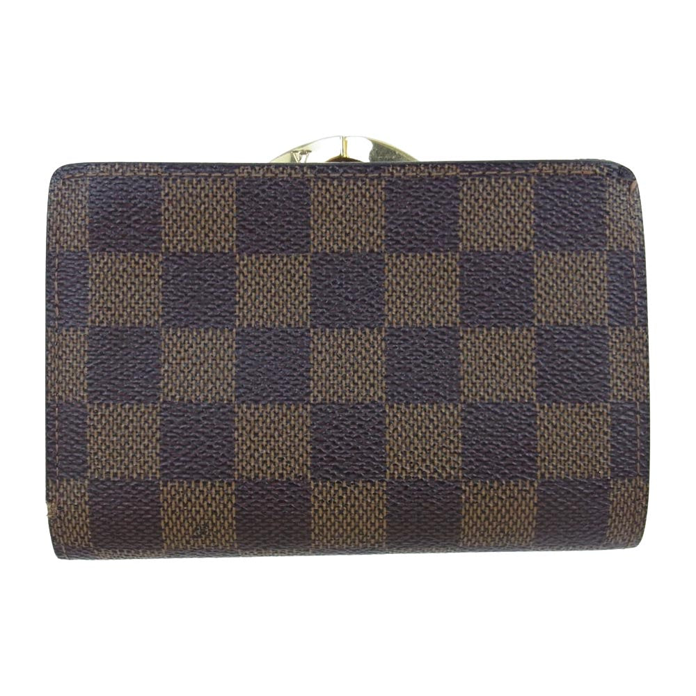 LOUIS VUITTON ルイ・ヴィトン N61664 ダミエ ポルトフォイユ ヴィエノワ 二つ折り がま口 財布 ウォレット ブラウン系 ダークブラウン系【中古】