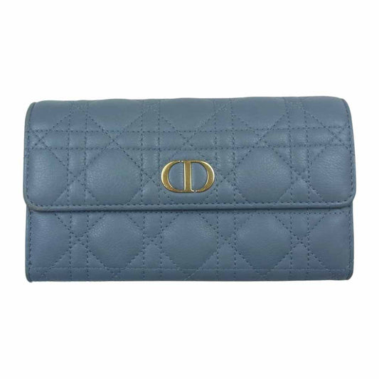 Dior ディオール S5039UWHC カナージュ ロング ウォレット ブルー系【中古】