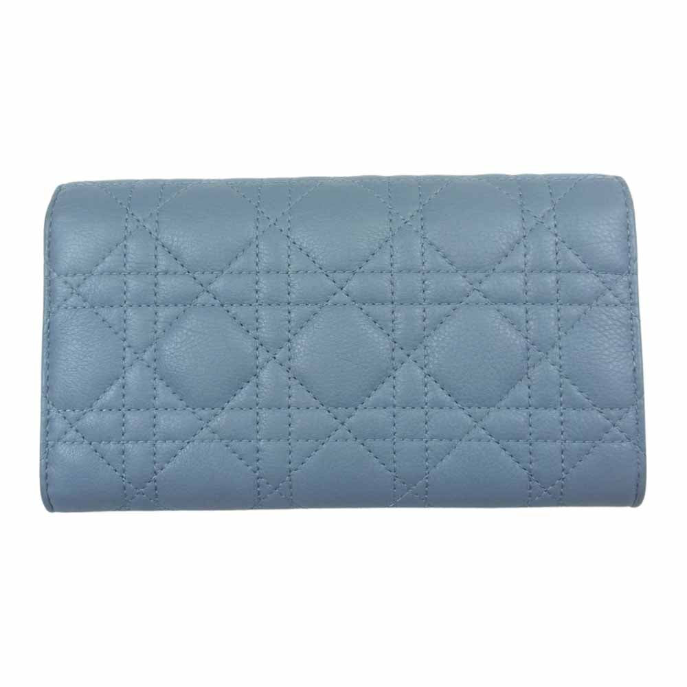 Dior ディオール S5039UWHC カナージュ ロング ウォレット ブルー系【中古】