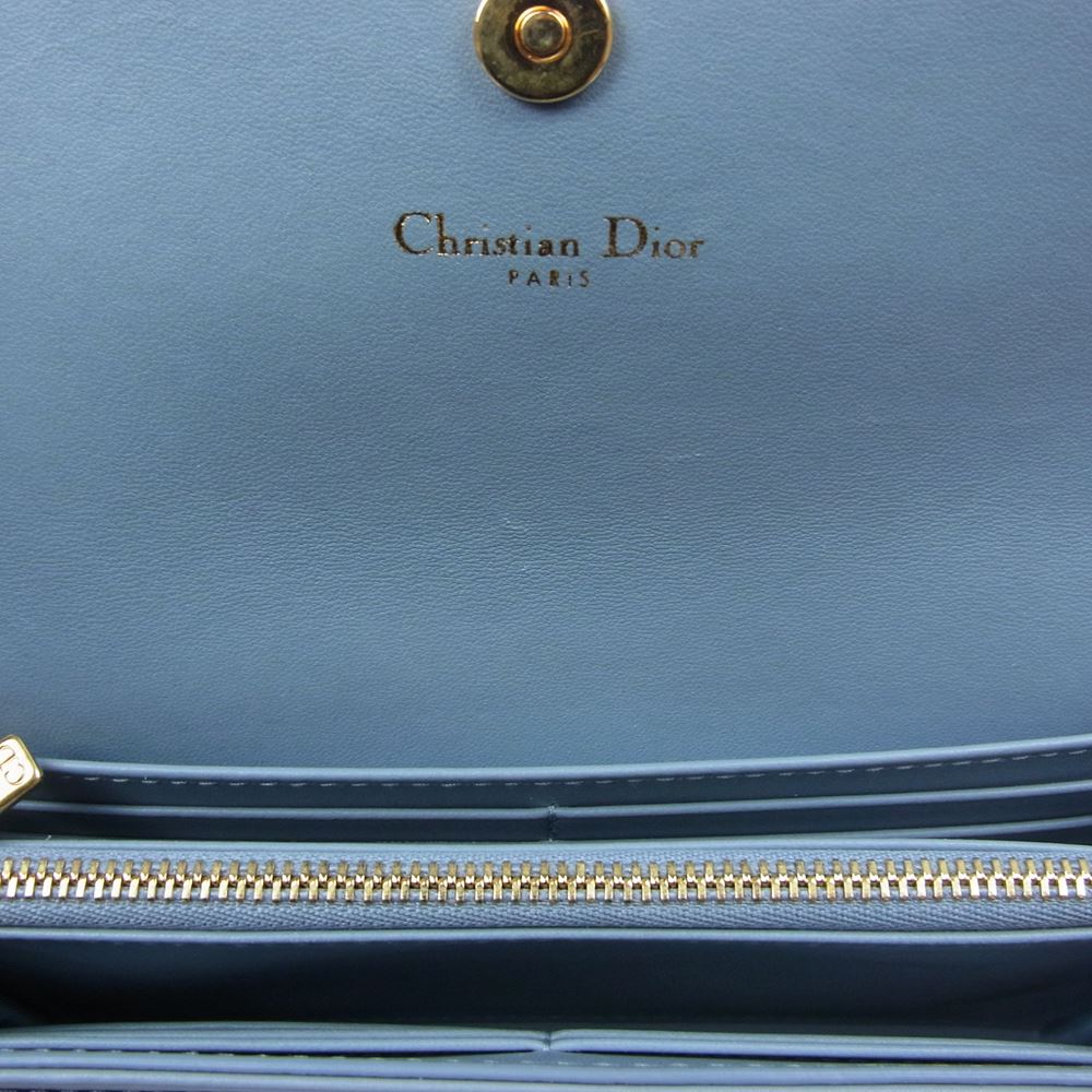 Dior ディオール 財布 S5039UWHC カナージュ ロング ウォレット ブルー系【中古】 Dior - Dior ディオール 財布 S5039UWHC カナージュ ロング ウォレット