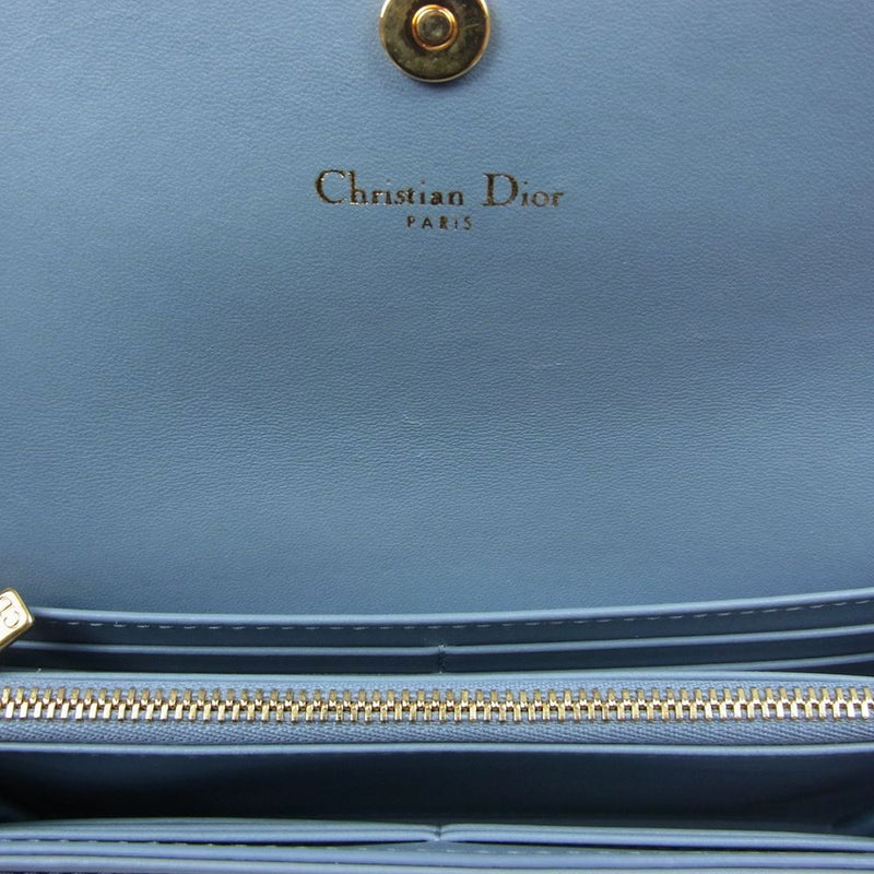 Dior ディオール S5039UWHC カナージュ ロング ウォレット ブルー系【中古】