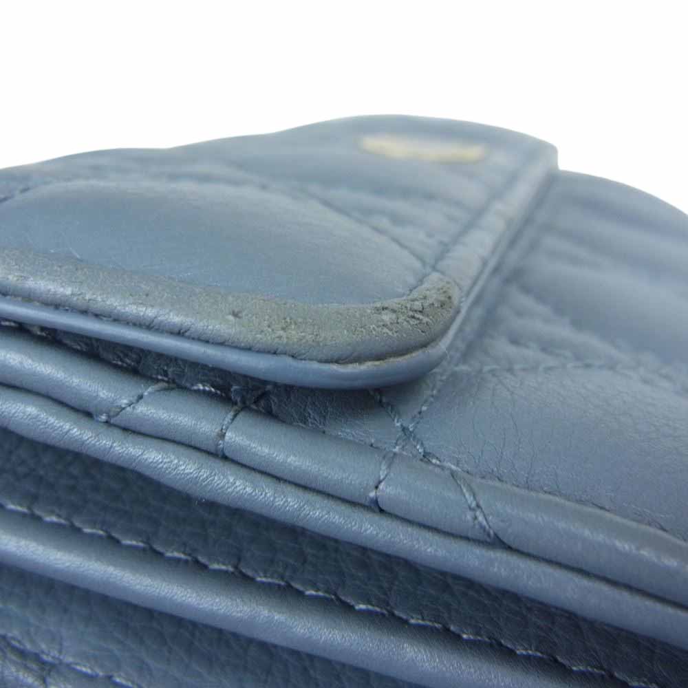 Dior ディオール S5039UWHC カナージュ ロング ウォレット ブルー系【中古】