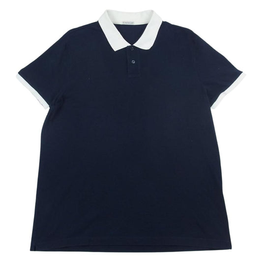 MONCLER モンクレール POLO SHIRT コットン ポロ シャツ ネイビー系 XXL【中古】