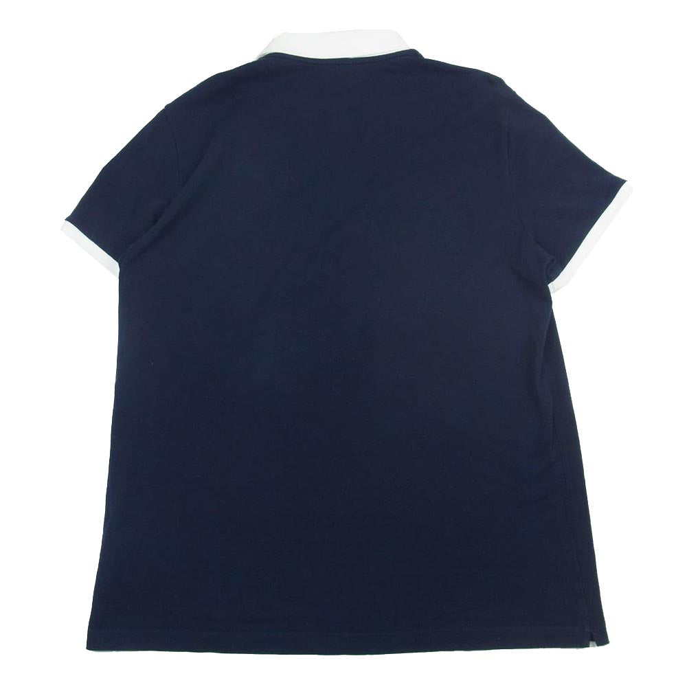 MONCLER モンクレール POLO SHIRT コットン ポロ シャツ ネイビー系 XXL【中古】