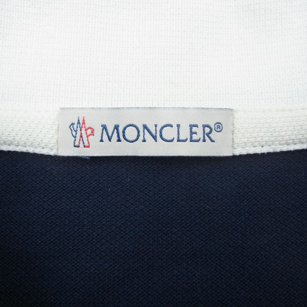 MONCLER モンクレール POLO SHIRT コットン ポロ シャツ ネイビー系 XXL【中古】