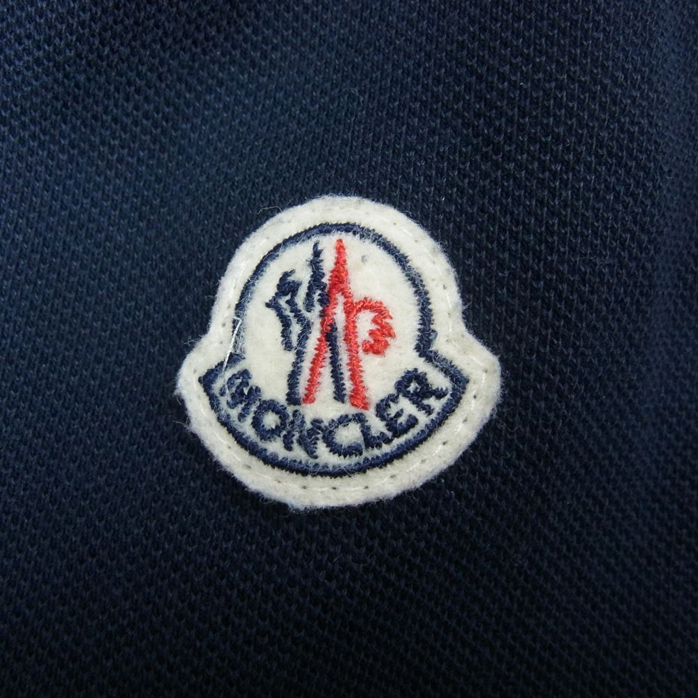 MONCLER モンクレール POLO SHIRT コットン ポロ シャツ ネイビー系 XXL【中古】