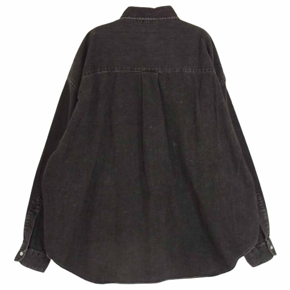 エイチビューティーアンドユース 1211-299-7835-0950 BLACK DENIM BIG BD SHIRT ダメージ加工 オーバーサイズ ボタンダウン デニムシャツ ブラック系 M【中古】