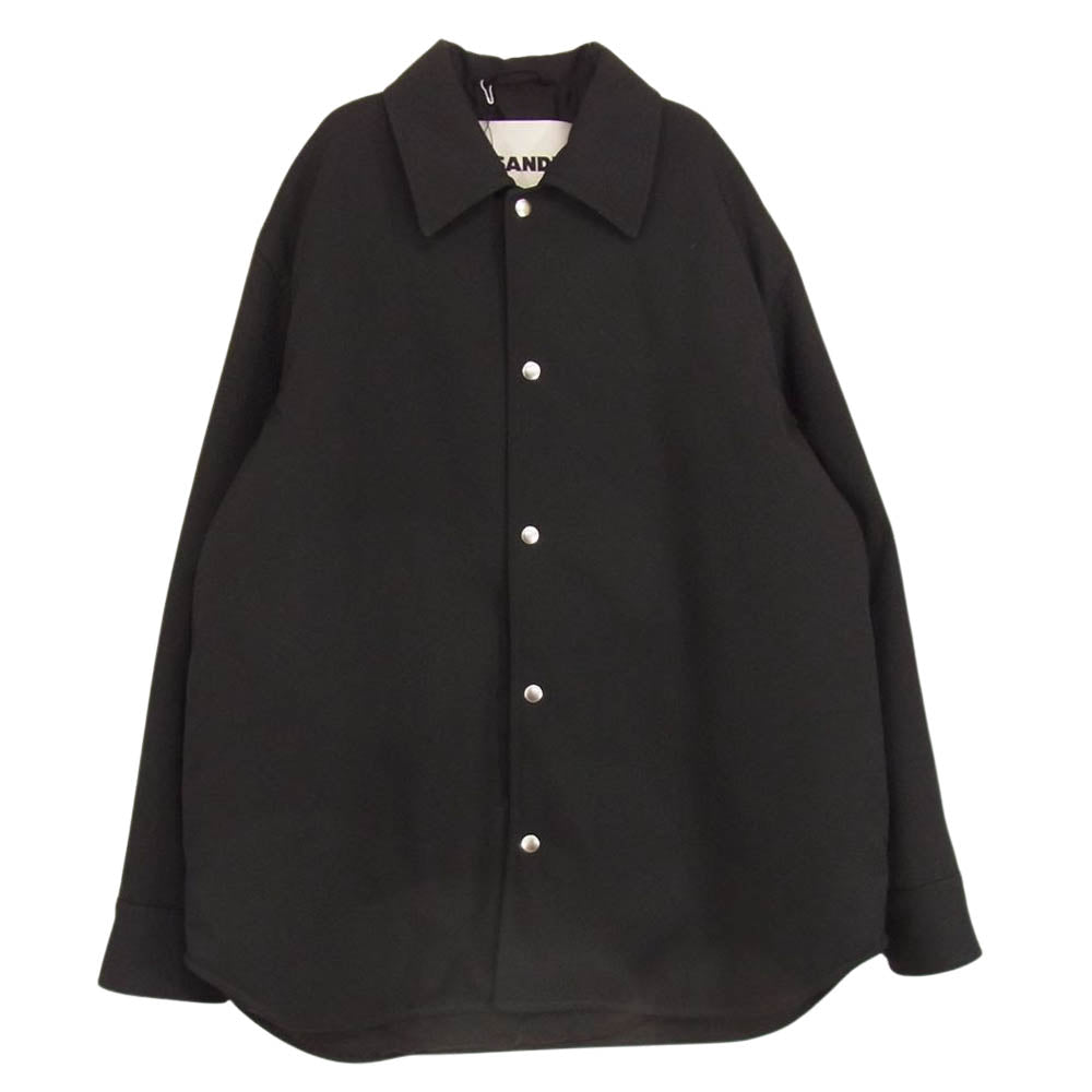JIL SANDER ジルサンダー J21BN0039 国内正規品 イタリア製 OUTER SHIRT 01 PD アウターシャツ 中綿 コーチジャケット  ブラック系 48【美品】【中古】