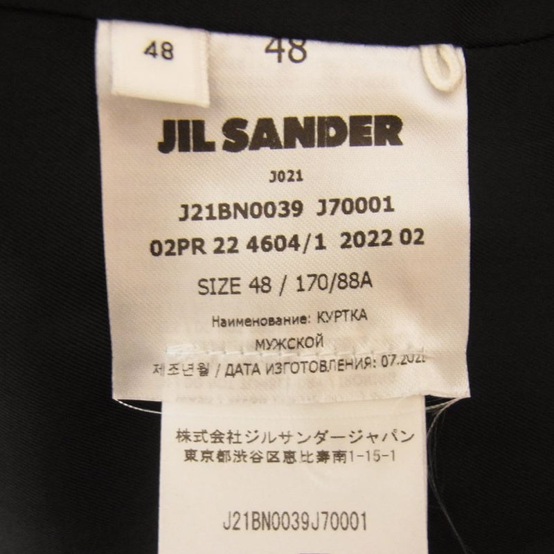 JIL SANDER ジルサンダー J21BN0039 国内正規品 イタリア製 OUTER SHIRT 01 PD アウターシャツ 中綿 コーチジャケット  ブラック系 48【美品】【中古】