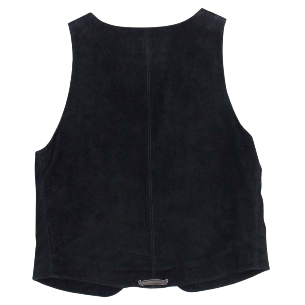 CHROME HEARTS クロムハーツ（原本無） 国内正規品 2B クロスボール レザー スエード ベスト ブラック系 S【中古】