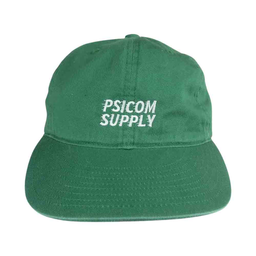 Psicom サイコム Supply ロゴ刺繍 6パネル キャップ 帽子 カーキ系 グリーン系【中古】