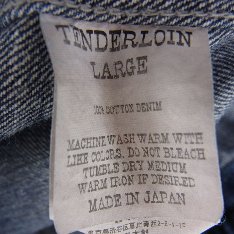 TENDERLOIN テンダーロイン 22SS DENIM JKT WASH デニム ジャケット ウォッシュ インディゴブルー系 インディゴブルー系  L【新古品】【未使用】【中古】