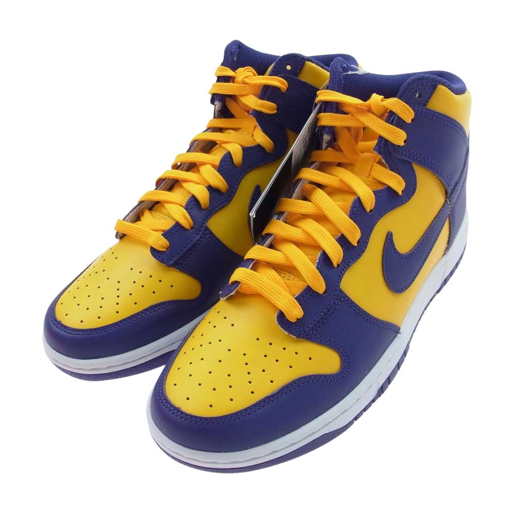 NIKE ナイキ DD1399-500 DUNK HI RETRO DD ダンク レトロ ハイカット スニーカー シューズ レイカーズカラー パープル/イエロー パープル系 イエロー系 少しオレンジがかったイエロー 28.0cm【新古品】【未使用】【中古】