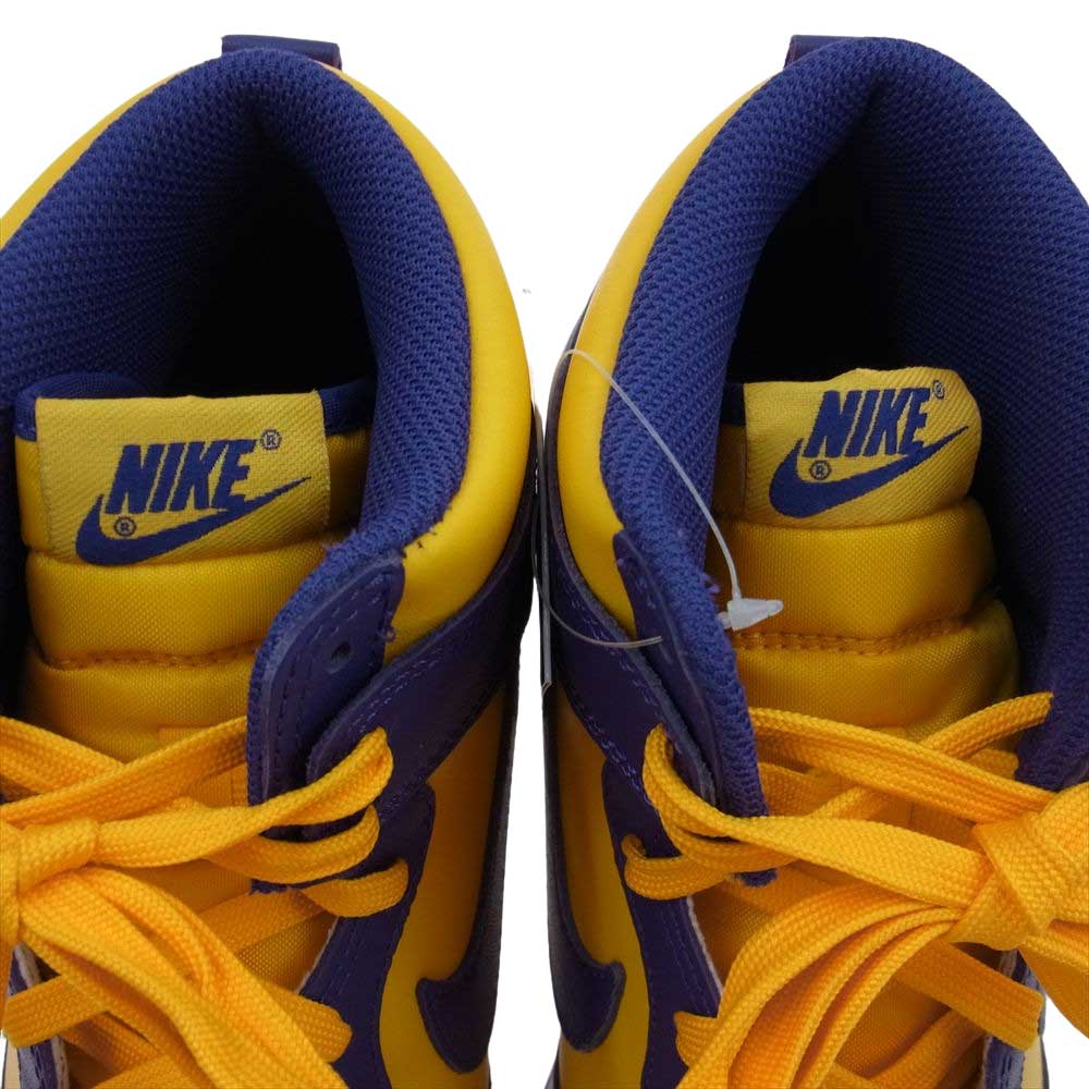 NIKE ナイキ DD1399-500 DUNK HI RETRO DD ダンク レトロ ハイカット スニーカー シューズ レイカーズカラー パープル/イエロー パープル系 イエロー系 少しオレンジがかったイエロー 28.0cm【新古品】【未使用】【中古】