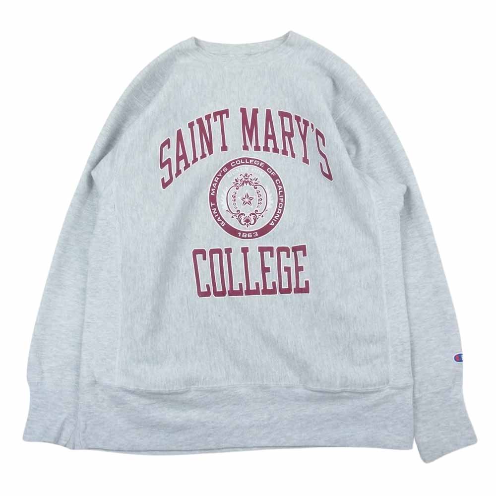 Champion チャンピオン 90s REVERSE WEAVE SAINT MARYS リバース ウィーブ カレッジ ロゴ クルーネック スウェット グレー系 L【中古】