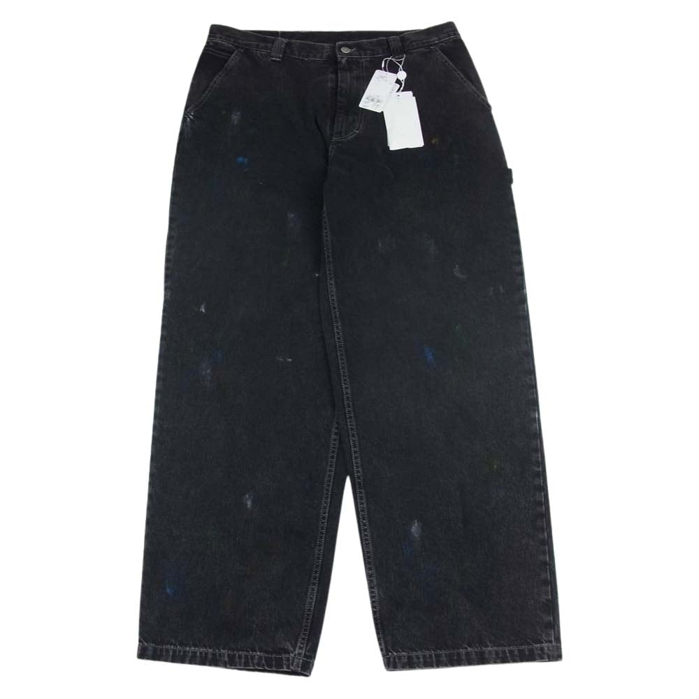 MAISON MARGIELA メゾンマルジェラ 22AW   S50LA0204 S30842  PANTS 5 POCKETS ペイント加工 オーバーサイズ ワイドレッグ テ―パード デニム パンツ ブラック系 34【新古品】【未使用】【中古】