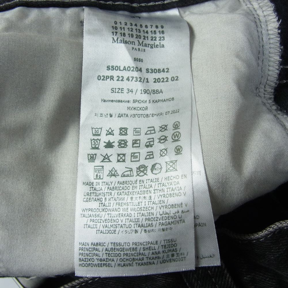 MAISON MARGIELA メゾンマルジェラ 22AW   S50LA0204 S30842  PANTS 5 POCKETS ペイント加工 オーバーサイズ ワイドレッグ テ―パード デニム パンツ ブラック系 34【新古品】【未使用】【中古】