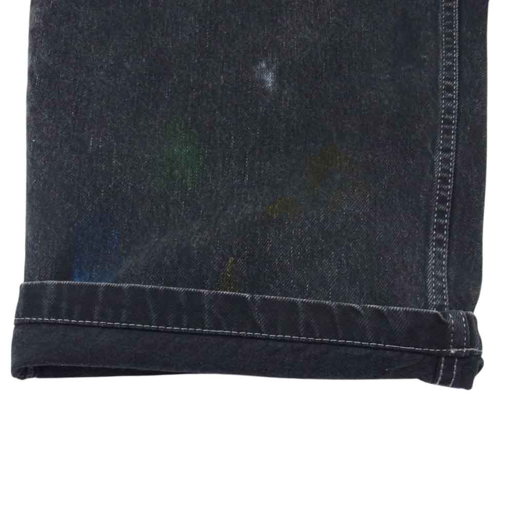 MAISON MARGIELA メゾンマルジェラ 22AW   S50LA0204 S30842  PANTS 5 POCKETS ペイント加工 オーバーサイズ ワイドレッグ テ―パード デニム パンツ ブラック系 34【新古品】【未使用】【中古】