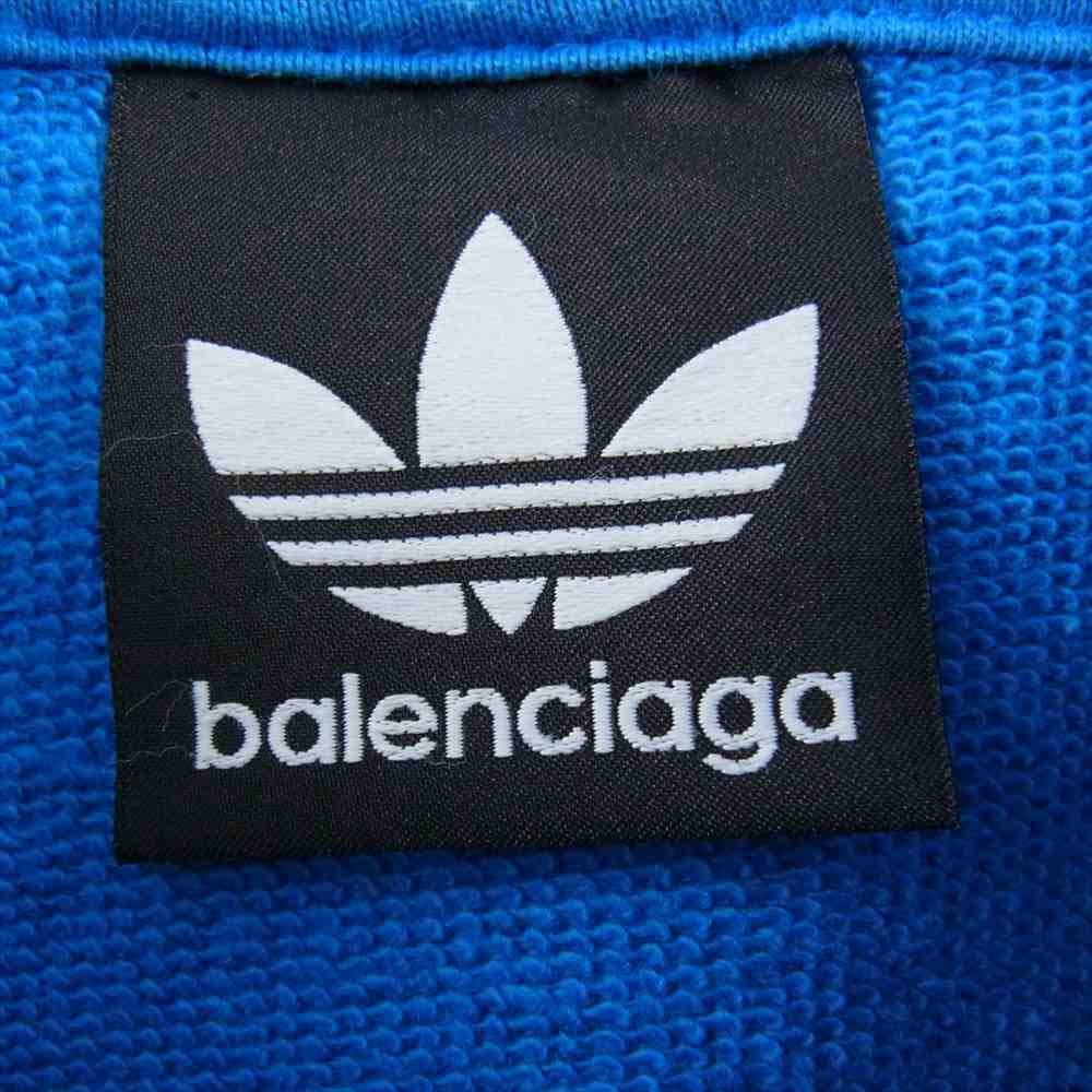 BALENCIAGA バレンシアガ 729322 TNVN2  × adidas Hoodie Large Fit アディダス フーディ スウェット パーカー ブルー系 2【中古】