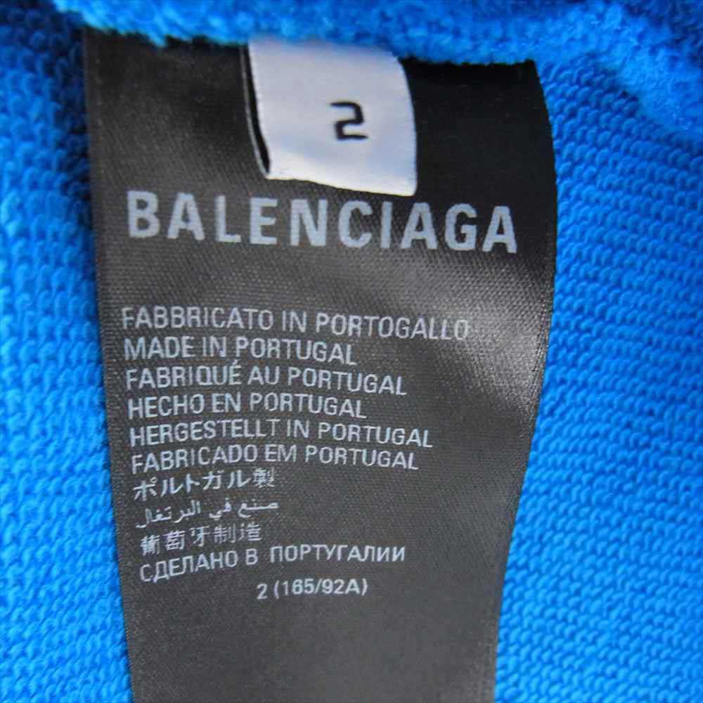 BALENCIAGA バレンシアガ 729322 TNVN2  × adidas Hoodie Large Fit アディダス フーディ スウェット パーカー ブルー系 2【中古】