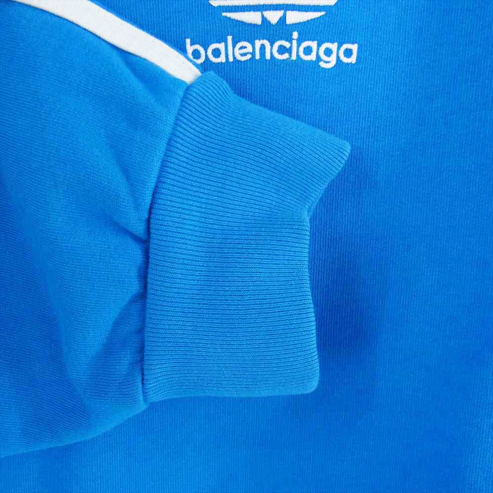 BALENCIAGA バレンシアガ 729322 TNVN2  × adidas Hoodie Large Fit アディダス フーディ スウェット パーカー ブルー系 2【中古】