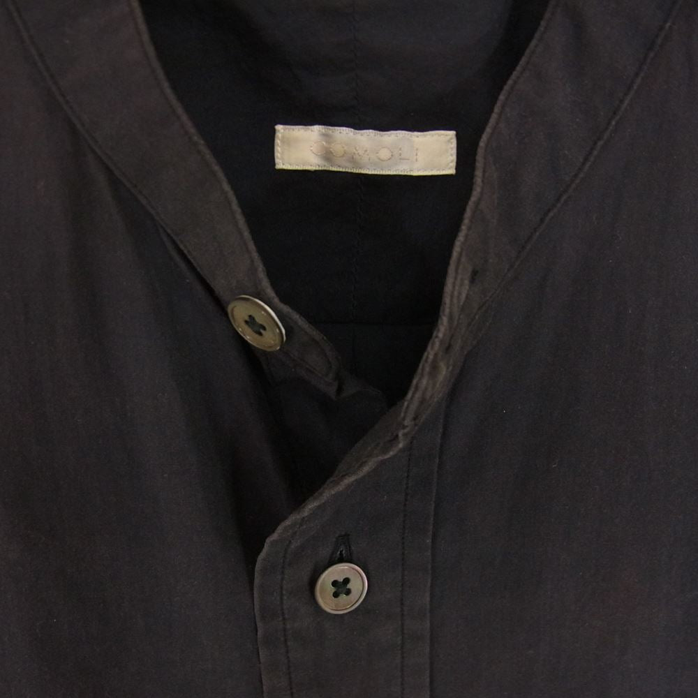 COMOLI コモリ 101-02003 Band collar shirt バンドカラー シャツ 長袖 ダークネイビー系 1【中古】