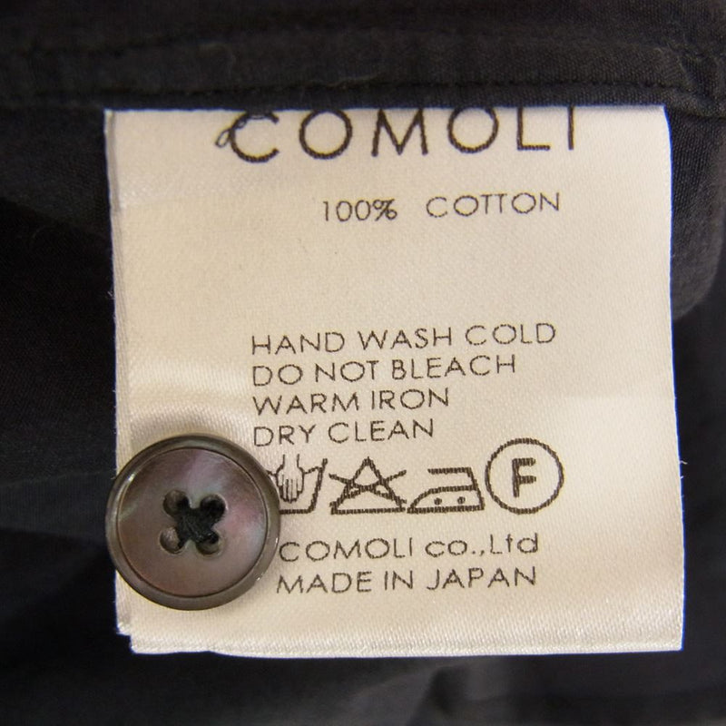 COMOLI コモリ 101-02003 Band collar shirt バンドカラー シャツ 長袖 ダークネイビー系 1【中古】