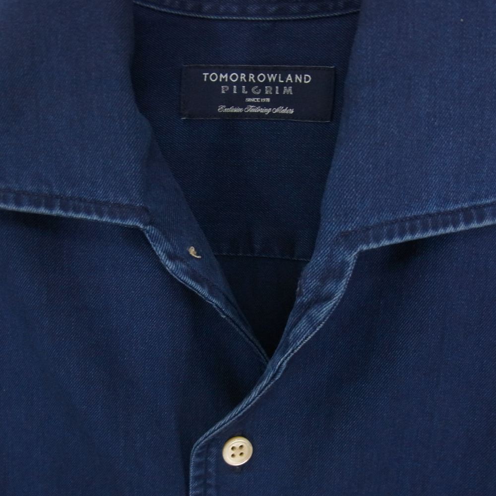 極美品 トゥモローランド ピルグリム×高級生地 ネイビー ストライプ 総裏 極美品 トゥモローランド ピルグリム×高級生地 ネイビー ストライプ 総