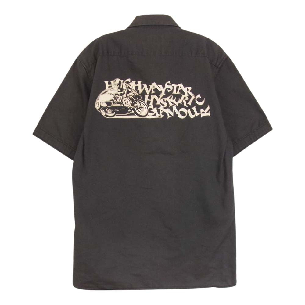 HYSTERIC GLAMOUR ヒステリックグラマー 2AH-0260 コットン 半袖 ワーク シャツ チャコール系 FREE【中古】