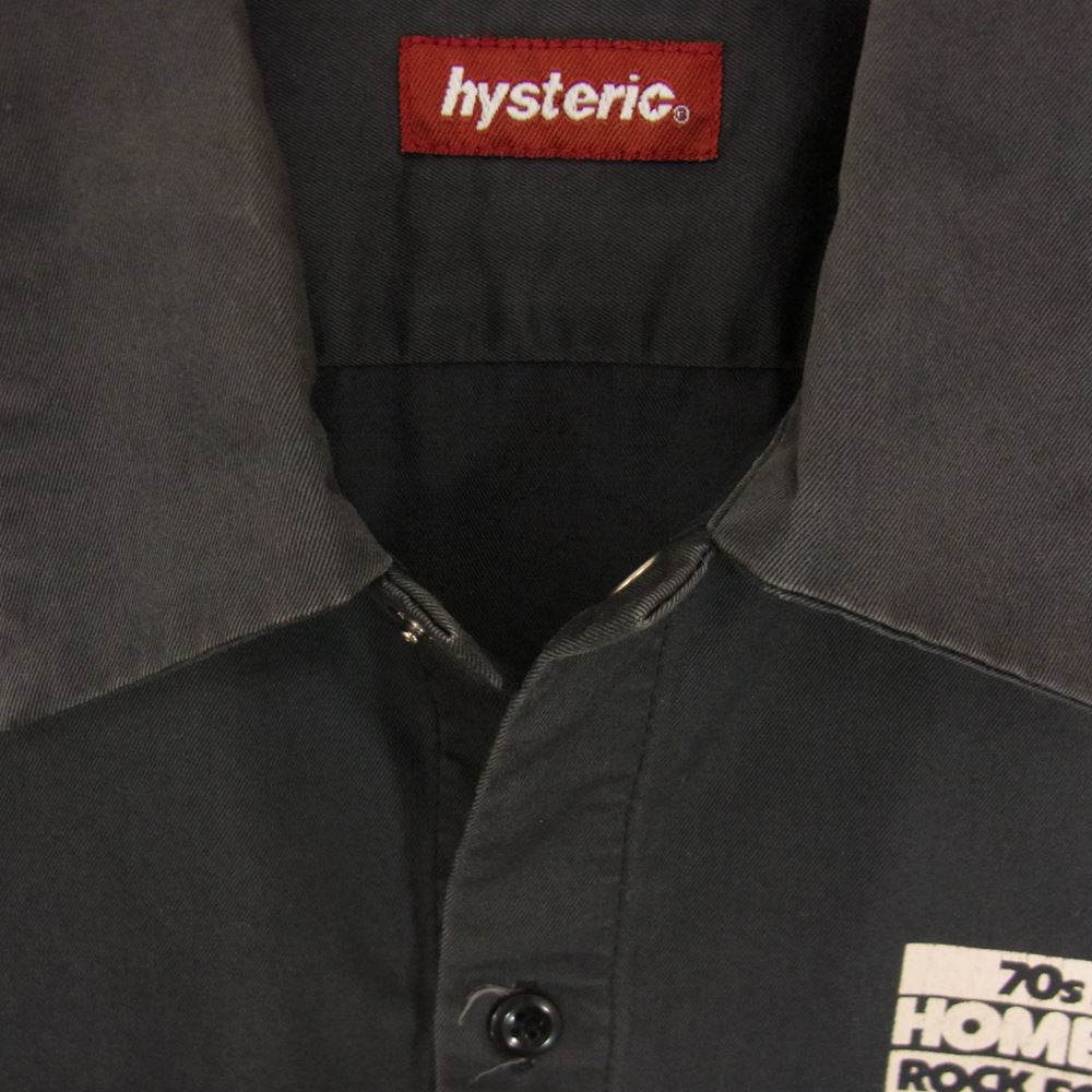 HYSTERIC GLAMOUR ヒステリックグラマー 2AH-0260 コットン 半袖 ワーク シャツ チャコール系 FREE【中古】