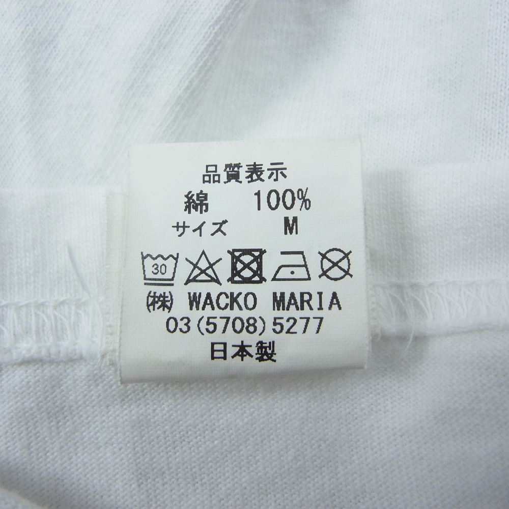 WACKO MARIA ワコマリア PARADISE TOKYO 2周年記念 ネックフェイス フライヤー プリント Tシャツ  ホワイト系 M【中古】