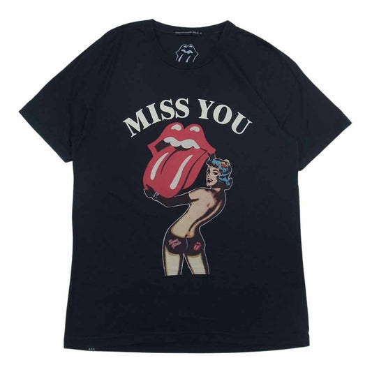 HYSTERIC GLAMOUR ヒステリックグラマー 06183CT09 XXX トリプルエックス THE ROLLING STONES MISS YOU ローリングストーンズ プリント Tシャツ ブラック系 M【中古】