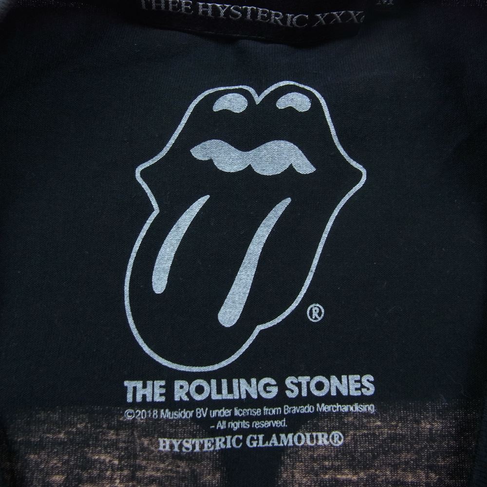 HYSTERIC GLAMOUR ヒステリックグラマー 06183CT09 XXX トリプルエックス THE ROLLING STONES MISS YOU ローリングストーンズ プリント Tシャツ ブラック系 M【中古】