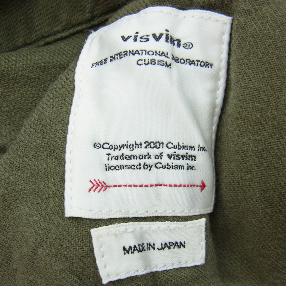 VISVIM ビズビム 19AW  0119405008001 VETERANS PANTS CRASH クラッシュ パンツ グリーン系 1【新古品】【未使用】【中古】