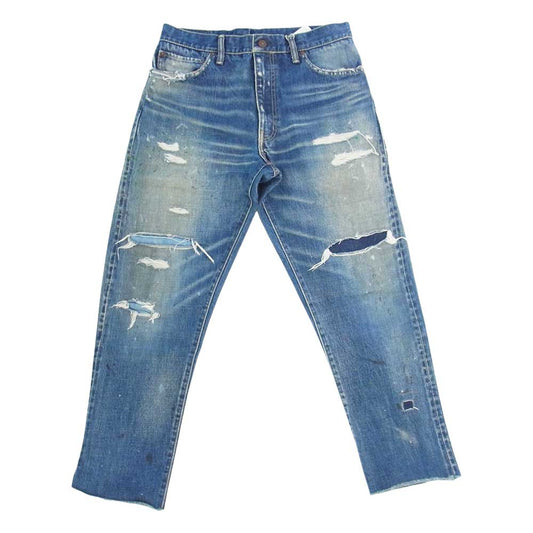 VISVIM ビズビム 19SS  0119105005035 SS JOURNEYMAN PANTS TACKED CRASH ダメージ加工 デニム パンツ  インディゴブルー系 1【新古品】【未使用】【中古】