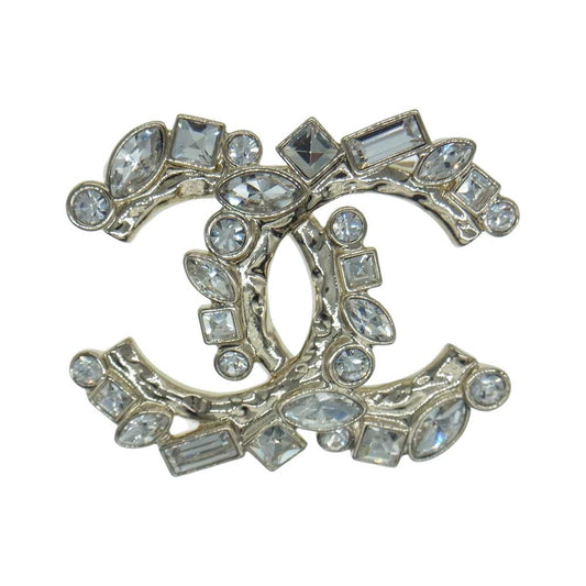 CHANEL シャネル B23P  ココマーク ラインストーン ブローチ ゴールド系【中古】
