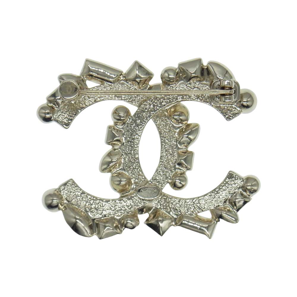 CHANEL シャネル B23P  ココマーク ラインストーン ブローチ ゴールド系【中古】